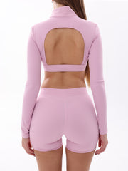 Nave Mock Neck Long Sleeve Top – Pink