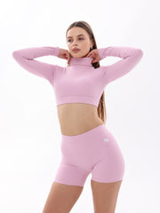 Nave Mock Neck Long Sleeve Top – Pink
