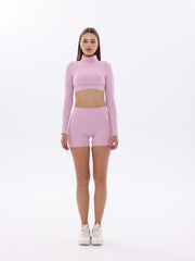 Nave Mock Neck Long Sleeve Top – Pink