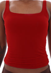 Nave Sculpt Square-Neck Tank – Cherry Red
