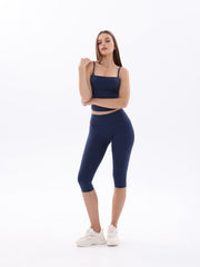 Nave Cropped Capri Leggings– Navy Blue