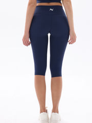 Nave Cropped Capri Leggings– Navy Blue