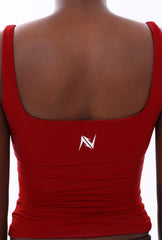 Nave Sculpt Square-Neck Tank – Cherry Red