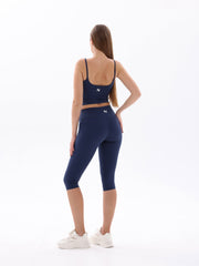 Nave Cropped Capri Leggings– Navy Blue